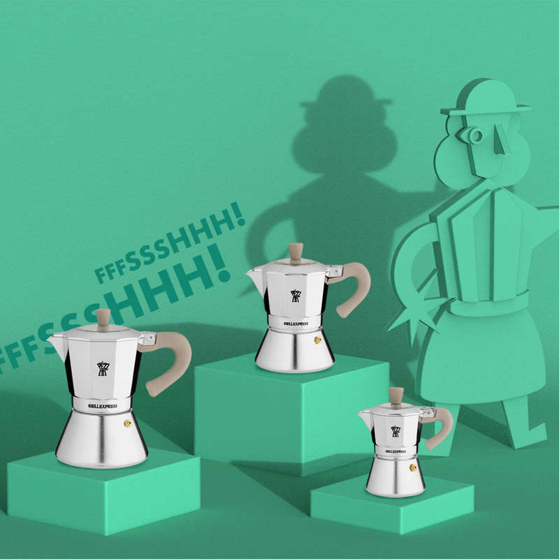 Pezzetti Belle Express Stove Top Coffee Maker - Silver