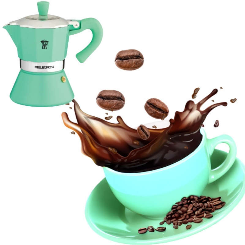 Pezzetti Belle Express Stove Top Coffee Maker - Green