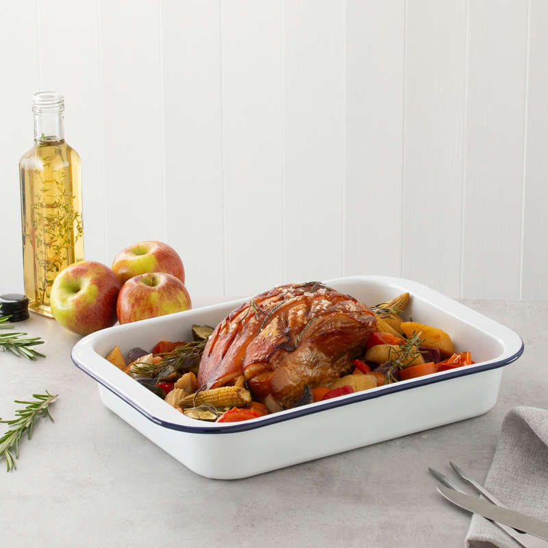 Hairy Bikers Enamelled 36 cm Large Roasting Tin