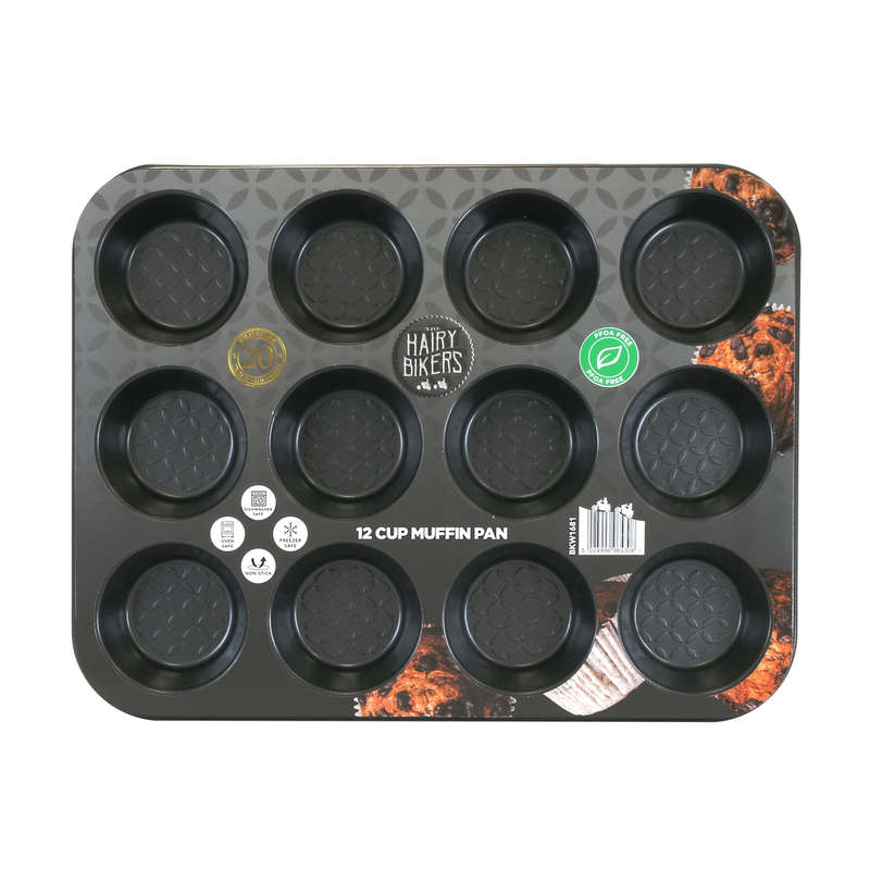 Hairy Bikers 12 Cup Muffin Pan - Black
