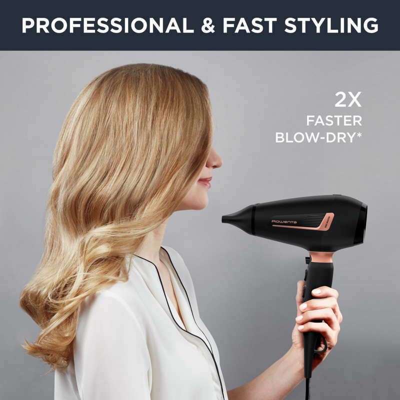 Rowenta Pro Power Hair Dryer 2200 W Ionic Black and Blush