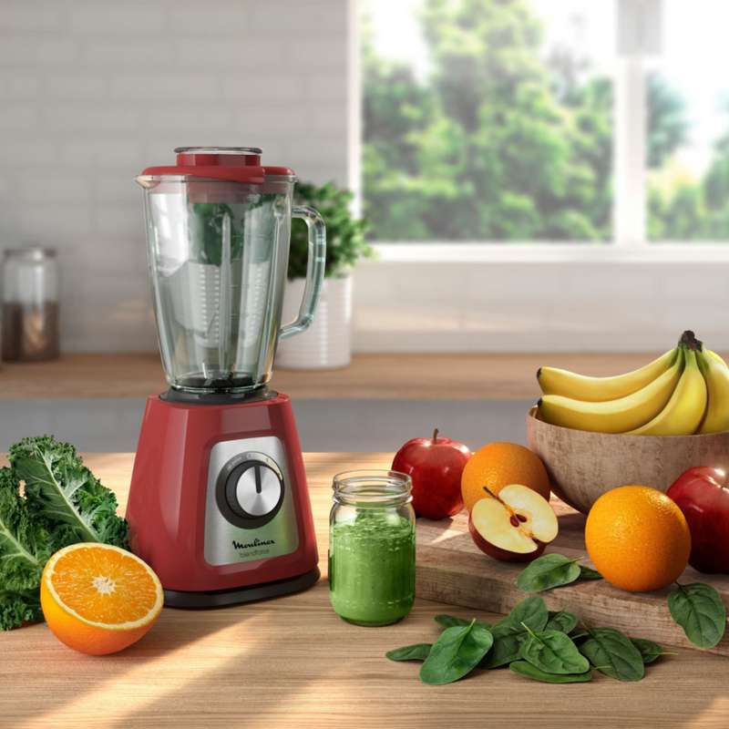 Moulinex Blendforce 2 Glass Jug Red 800 W