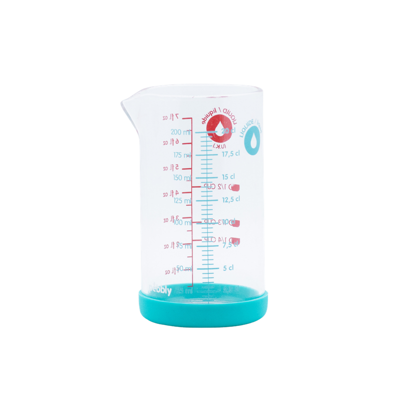 Pebbly Blue Glass Measuring Jug with Silicone Base - 200 ml