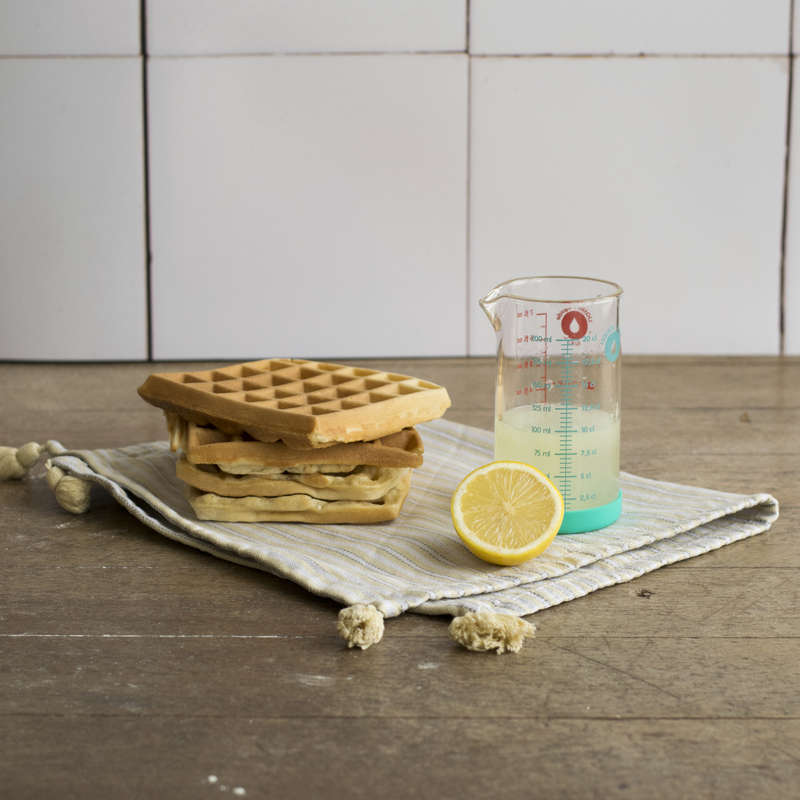 Pebbly Blue Glass Measuring Jug with Silicone Base - 200 ml