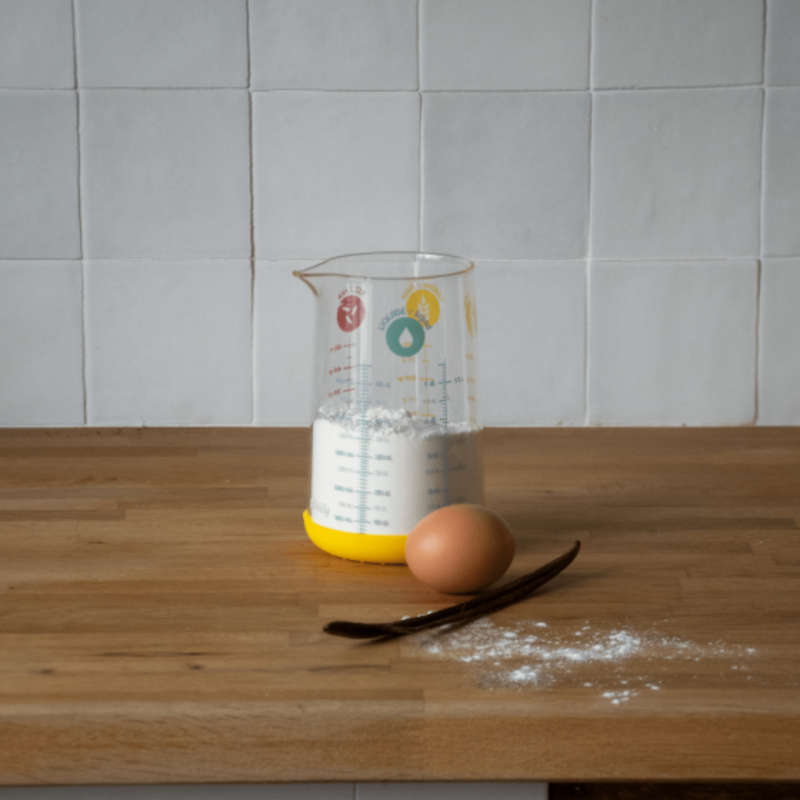 Pebbly Yellow Glass Measuring Jug with Silicone Base - 500 ml