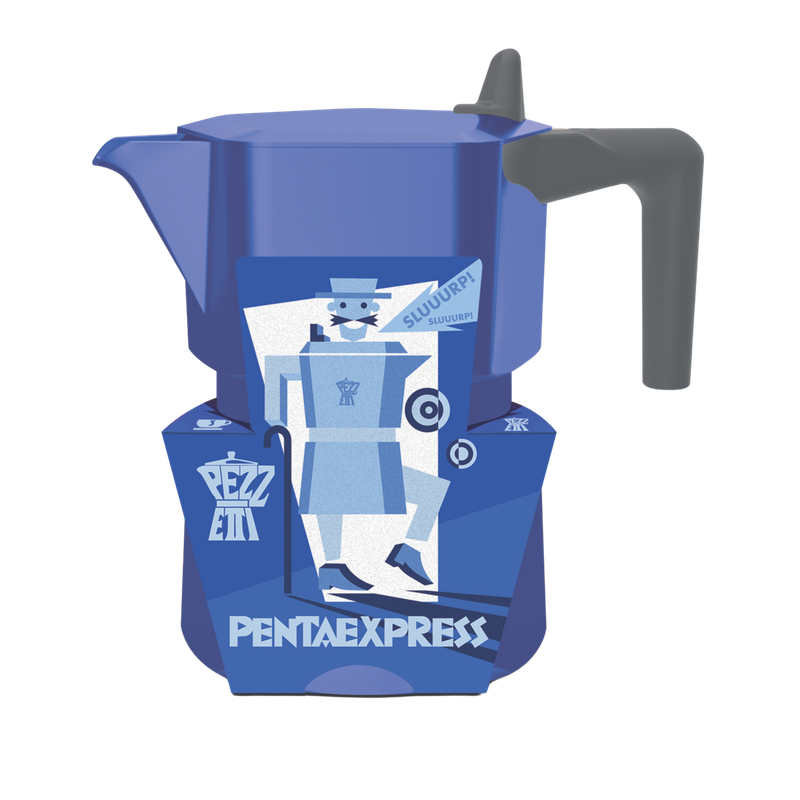 Pezzetti Penta Express Stove Top Coffee Maker - Blue