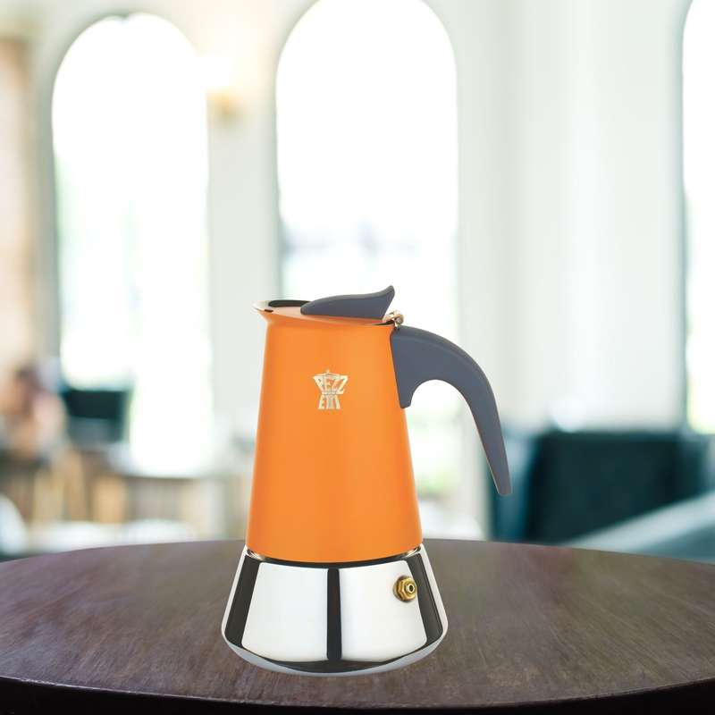 Pezzetti Steel Express Stove Top Coffee Maker - Peach