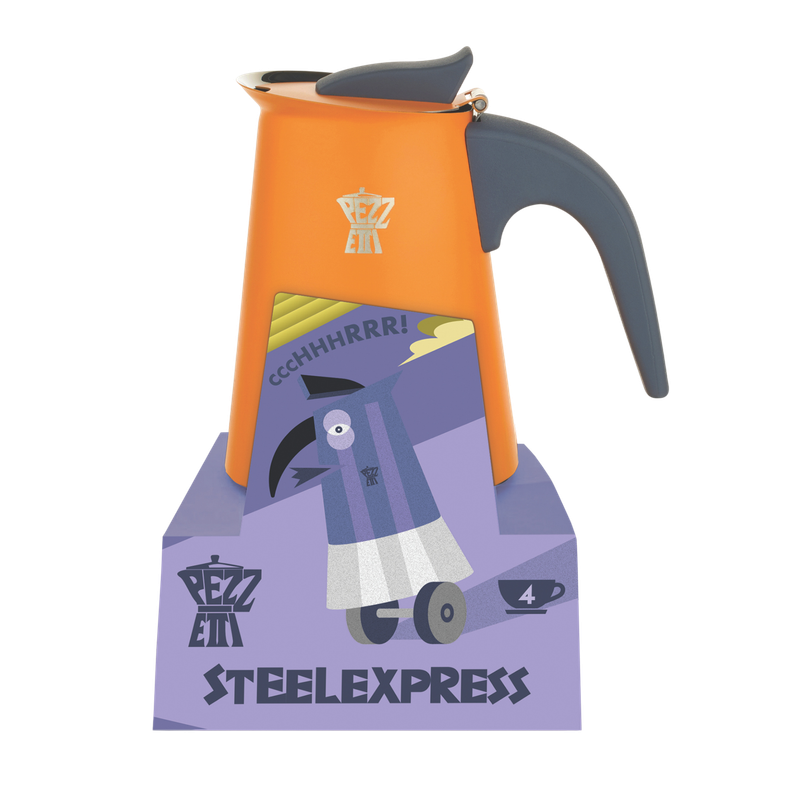 Pezzetti Steel Express Stove Top Coffee Maker - Peach