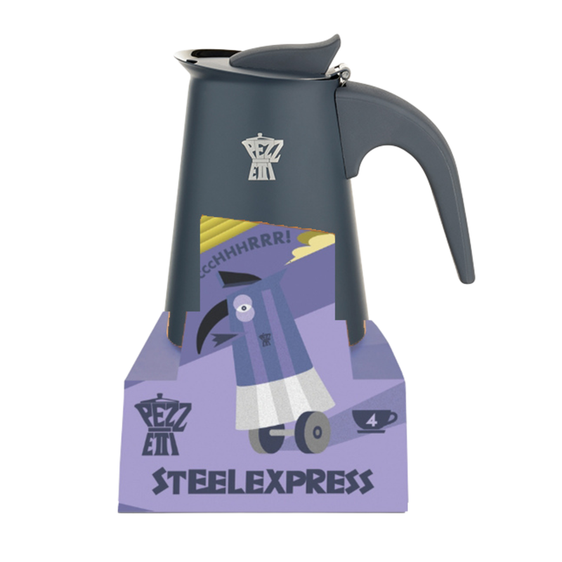 Pezzetti Steel Express Stove Top Coffee Maker - Grey