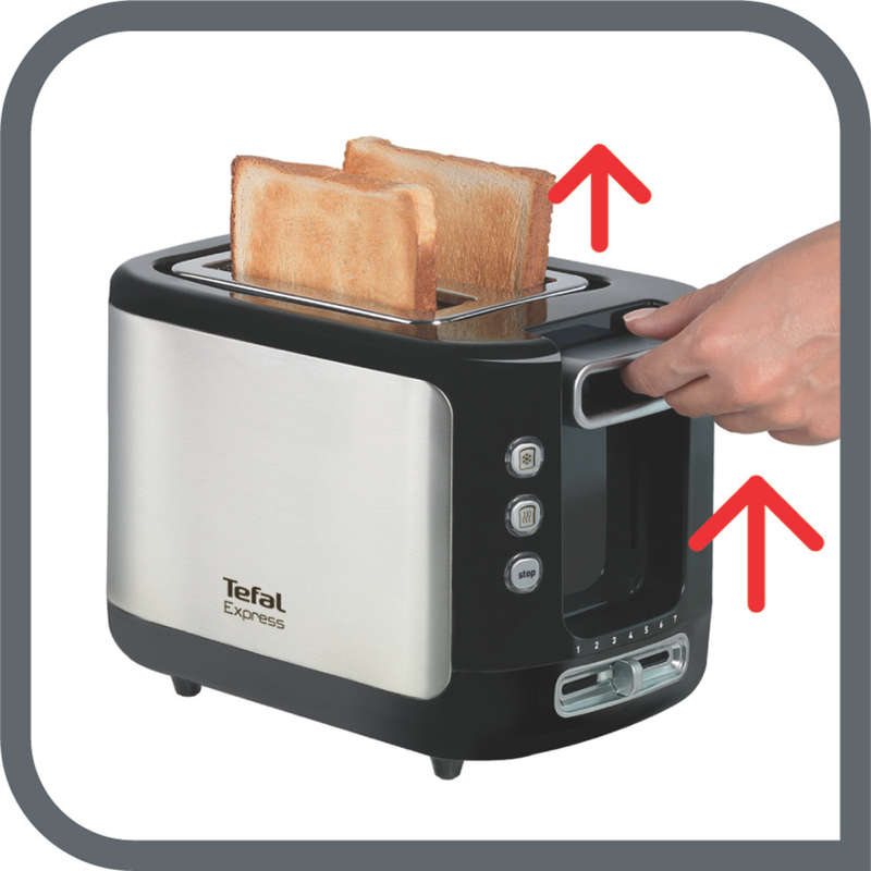 Tefal Express 2 Slice Toaster Black Stainless Steel