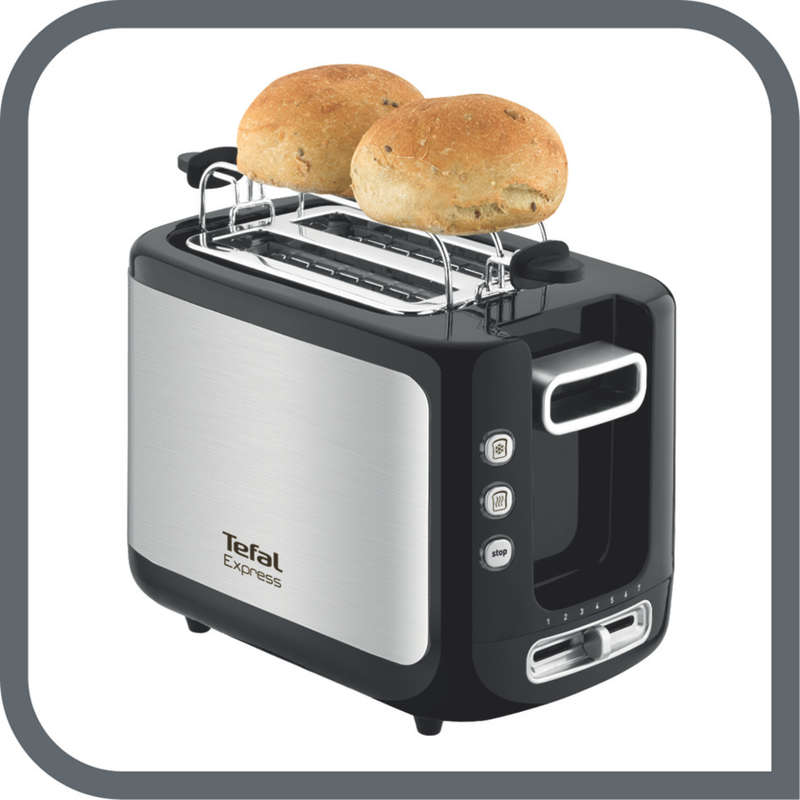 Tefal Express 2 Slice Toaster Black Stainless Steel