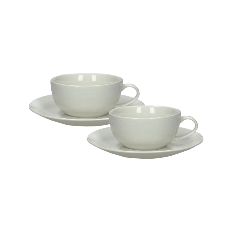 Victoria Bianco Cup and Saucer - Set of 2