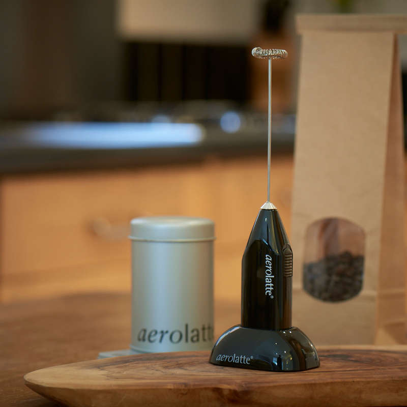 Black Aerolatte Milk Frother with Stand