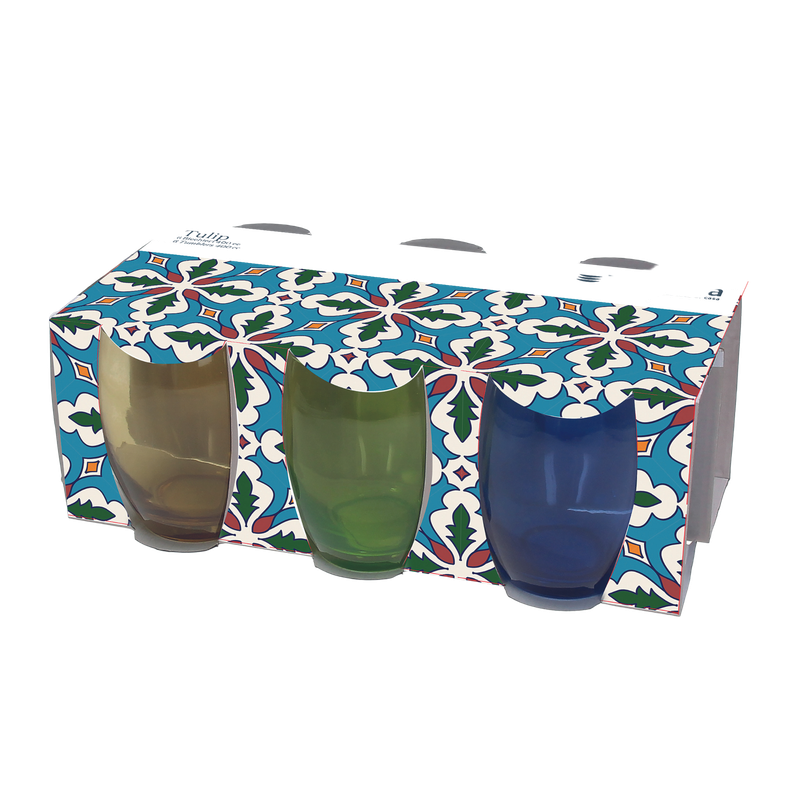 Tognana Glasses Tulip Multicolour 400ml - Set of 6
