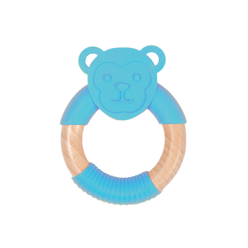 B-Wood Teether Blue Monkey