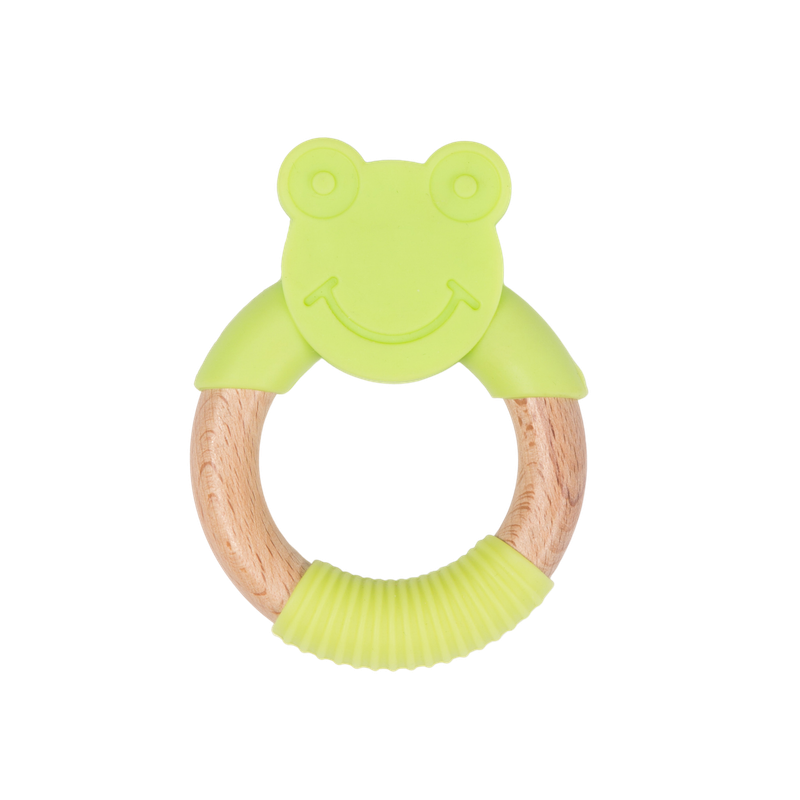 B-Wood Teether Green Frog