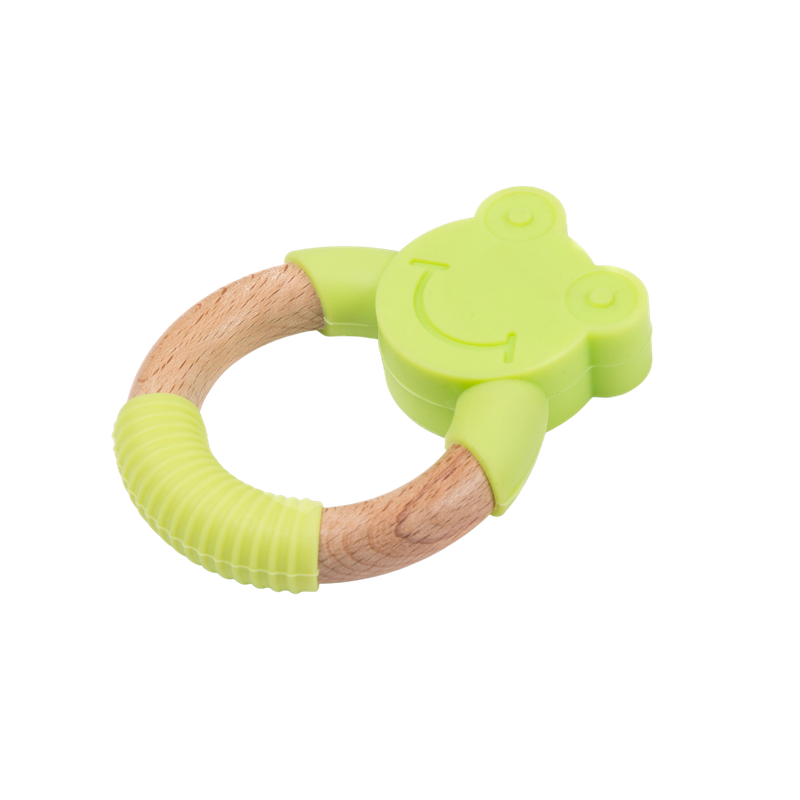 B-Wood Teether Green Frog
