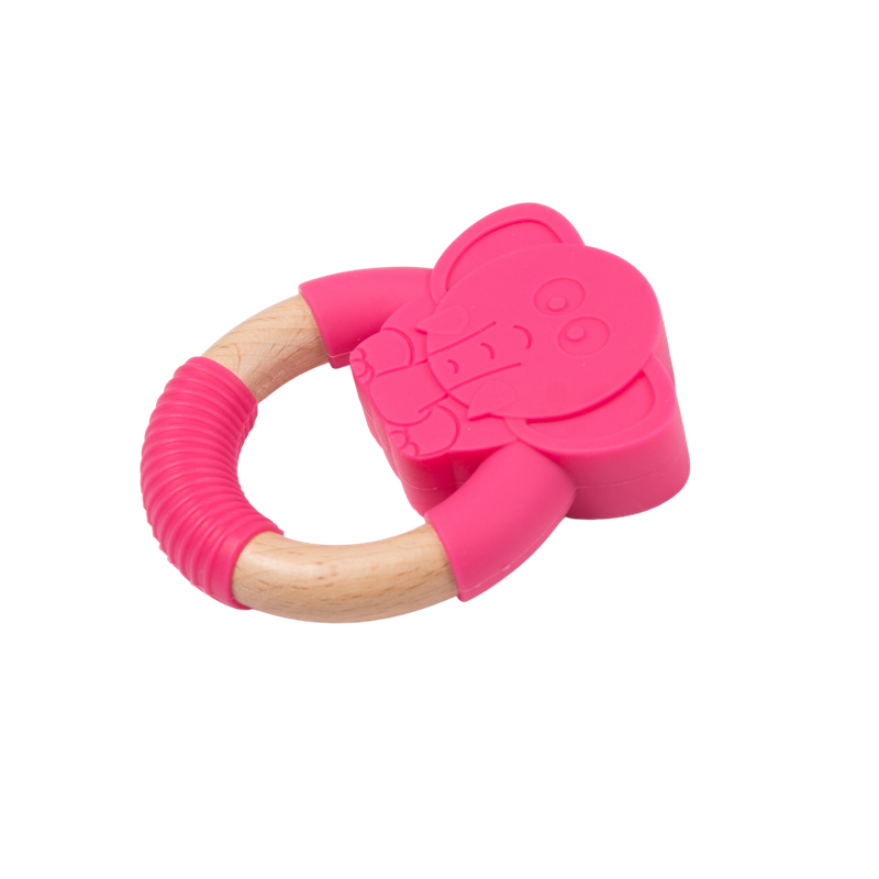 B-Wood Teether Pink Elephant