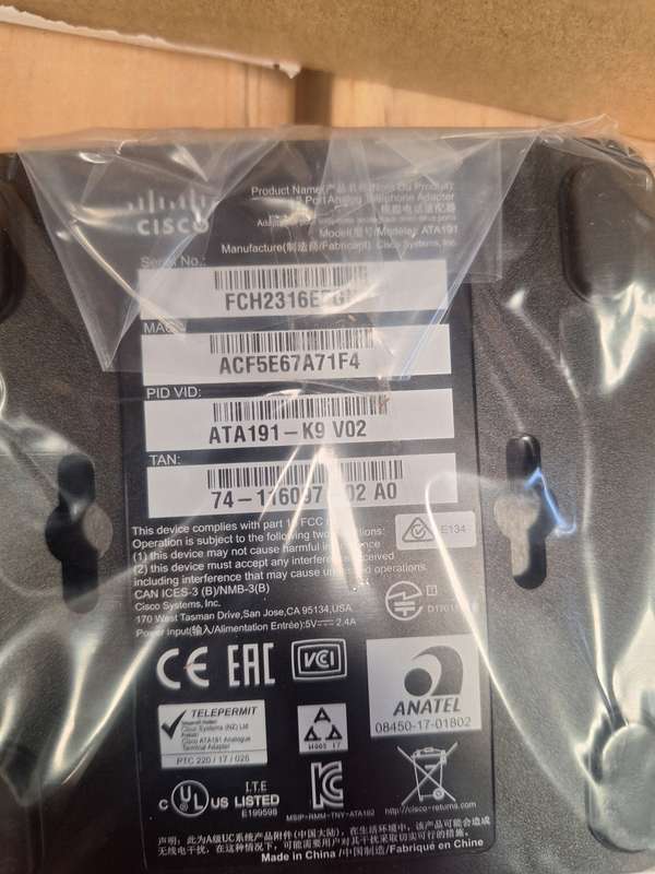 Cisco ATA 191 Analog Telephone Adapter -