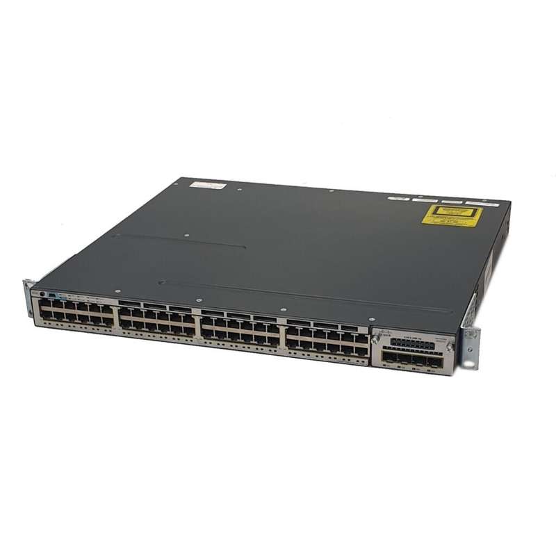 Cisco WS-C3750X-48PF-S With C3KX-NM-10G 48-Port PoE+ Layer 3 Stackable Gigabit Switch - Refurb
