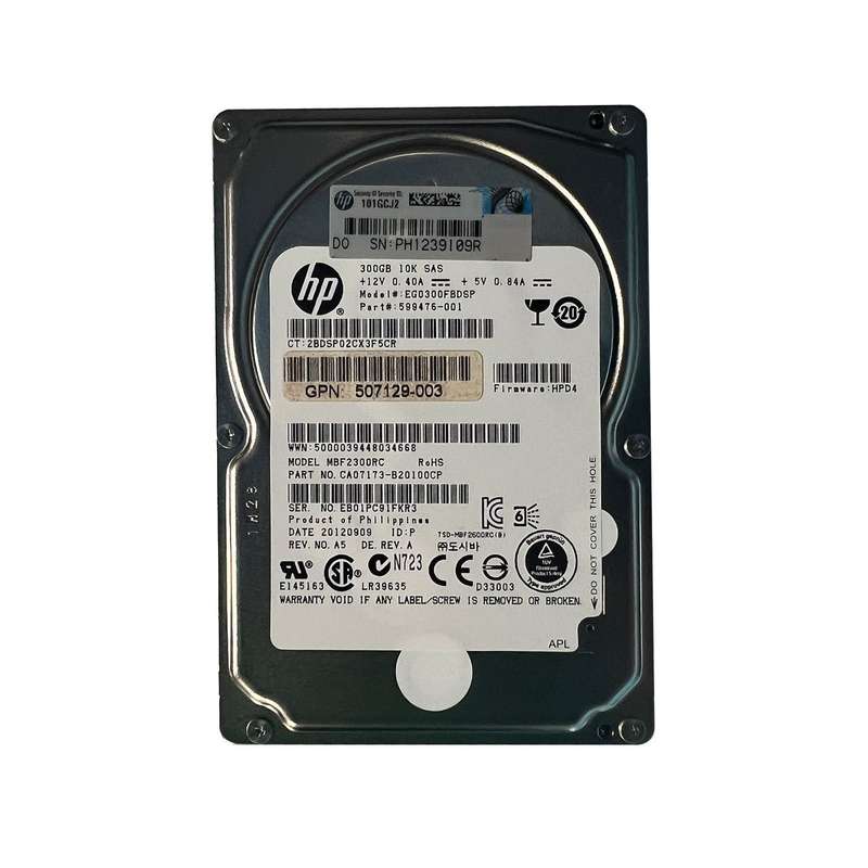 HP Eg0300Fbdsp - 300GB SAS Hard Drive - 2.5" - 10 000 Rpm - 6GB/S