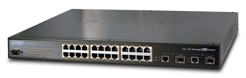 Planet Fgsw-2620Pvm 24-Port 10/100Mbps + 2 Gigabit Tp/Sfp Managed Poe Switch - Refurb