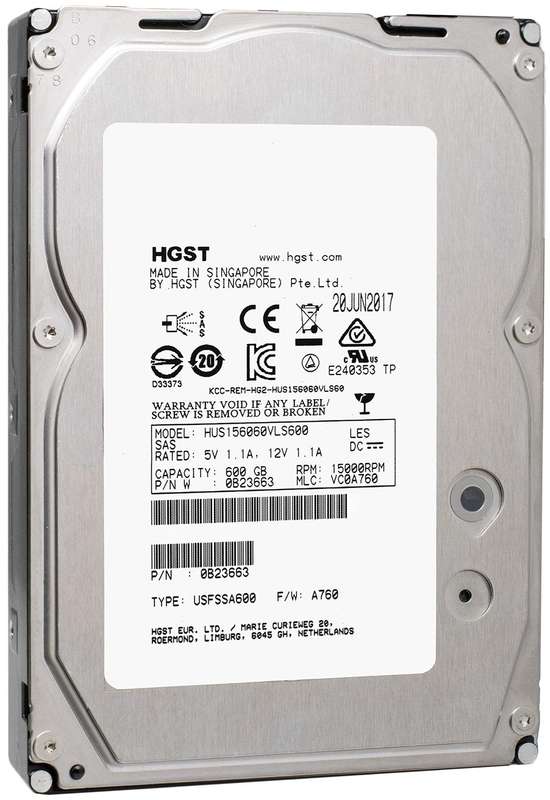 HGST Hus156060Vls600 - 600GB SAS Hard Drive - 3.5" - 15000 Rpm - 6GB/S