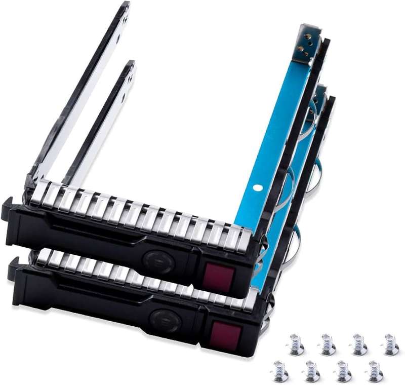 2Pcs 2.5" Sff SAS SATA SSD Hard Drive Carrier Tray Caddy 651687-001 For Proliant Ml350 Dl360P Dl3...