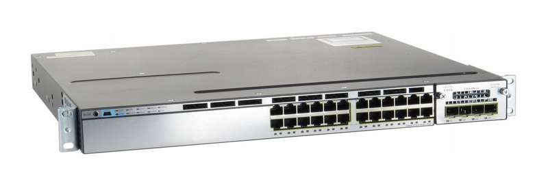 Cisco WS-C3750X-24P-S With C3KX-NM-1G - 24-Port PoE+ Layer 3 Gigabit Switch - Refurb