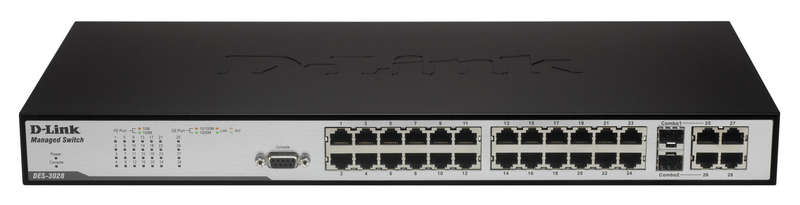 D-Link Des-3028 24 Port 10/100 + 2 1GB + 2 Sfp Layer 2 Managed Switch - Refurb