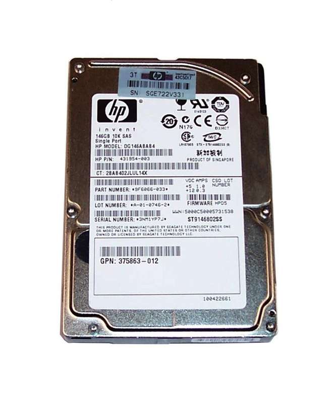 HP Dg146Abab4 - 146GB SAS Hard Drive - 2.5" - 10 000 Rpm - 3GB/S
