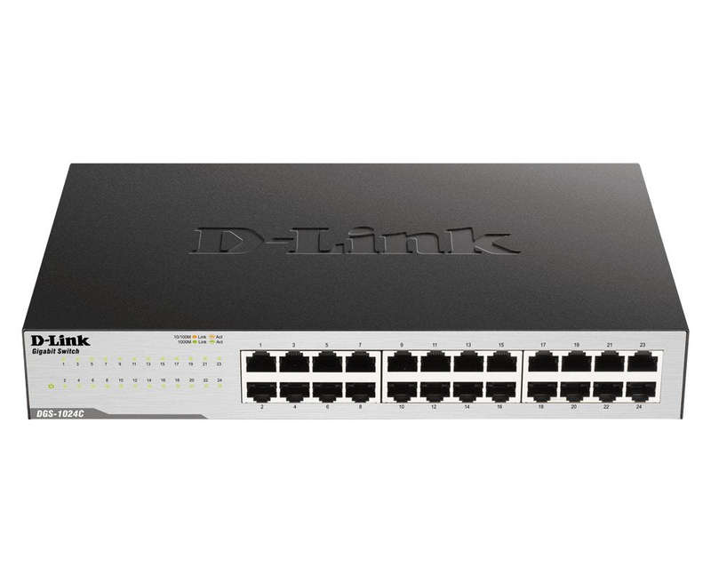 D-Link Dgs-1024C 24-Port Gigabit Unmanaged Desktop Switch - Refurb