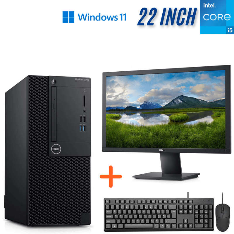 Dell Optiplex 3060 MT Performance Computer Set - I5 8500 - 8GB DDR4 - 256GB SSD - Win11Pro - Refurb