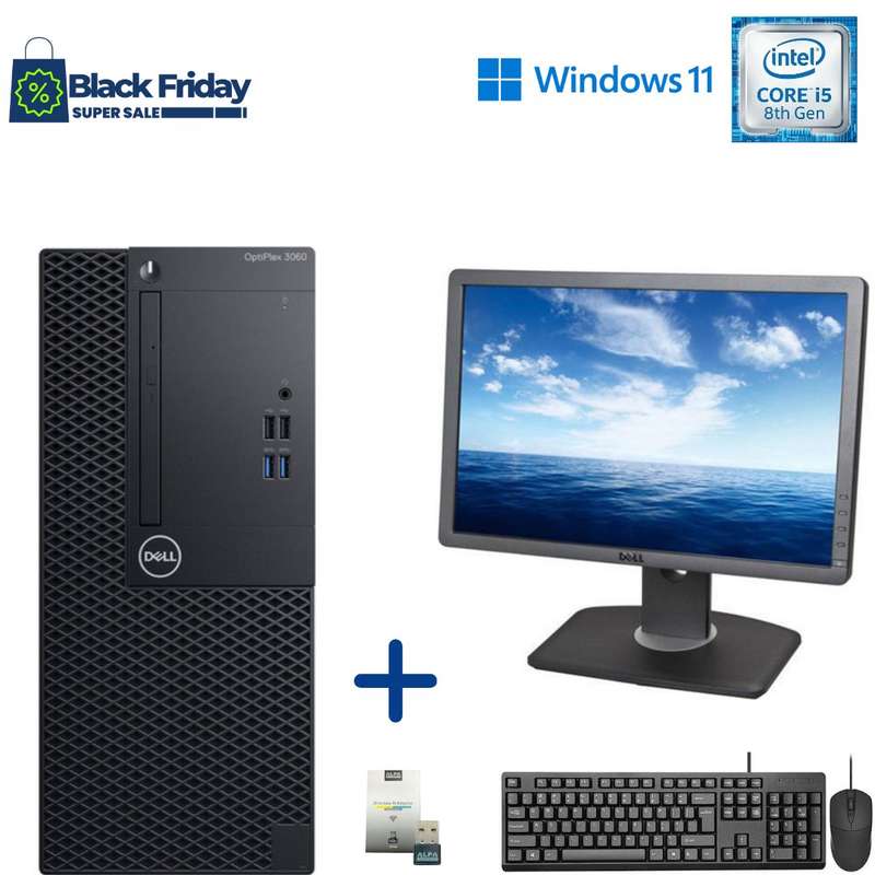 Dell OptiPlex 3060 MT Corporate Computer Set; i5 8500; 8GB PC4; 500GB HDD; Win11Pro; Refurb