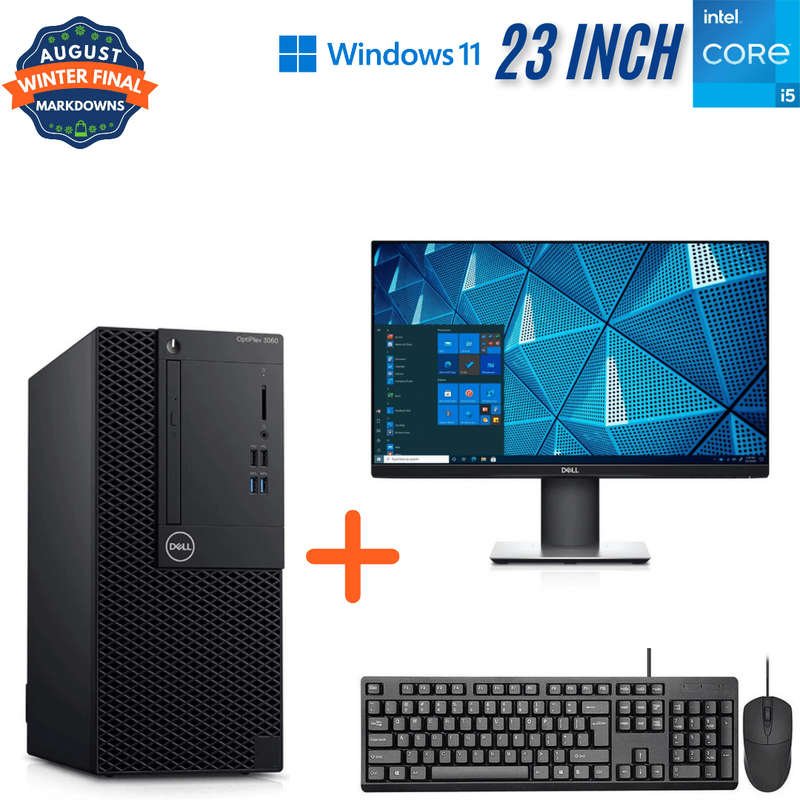 Dell Optiplex 3060 MT Performance Computer Set - i5 8500 - 8GB DDR4 - 256GB SSD - Win11Pro - Refurb