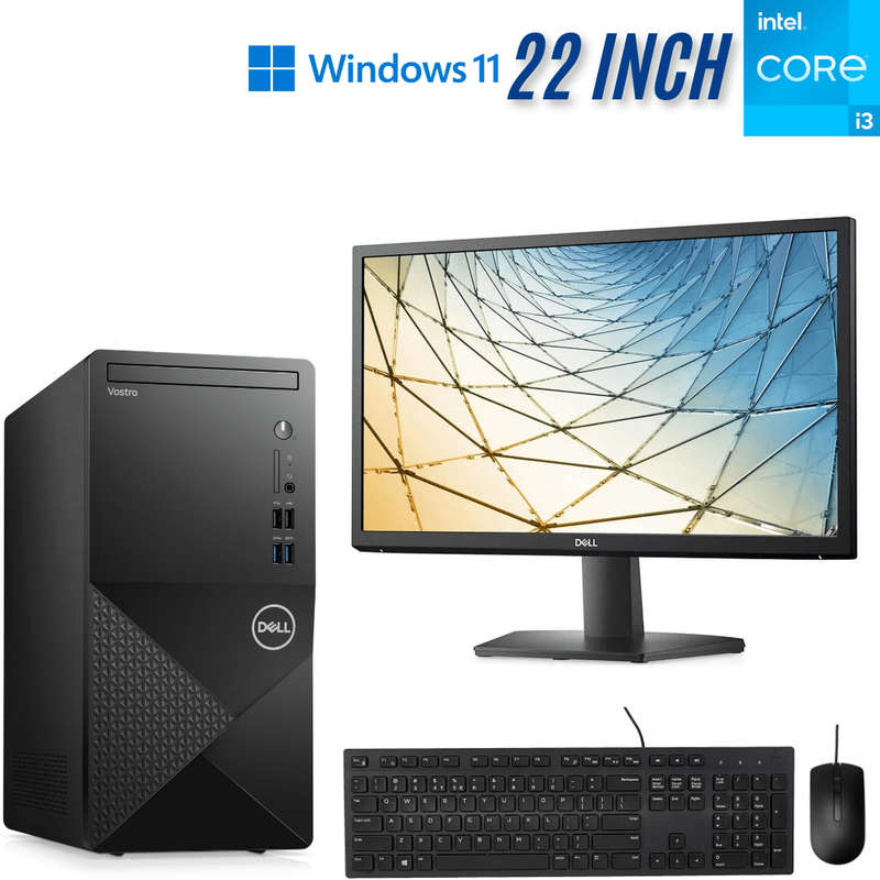 Dell Vostro 3910 MT + SE2222H Administration Computer Set - i3-12100 - 8GB DDR4 - 512GB NVMe SSD ...