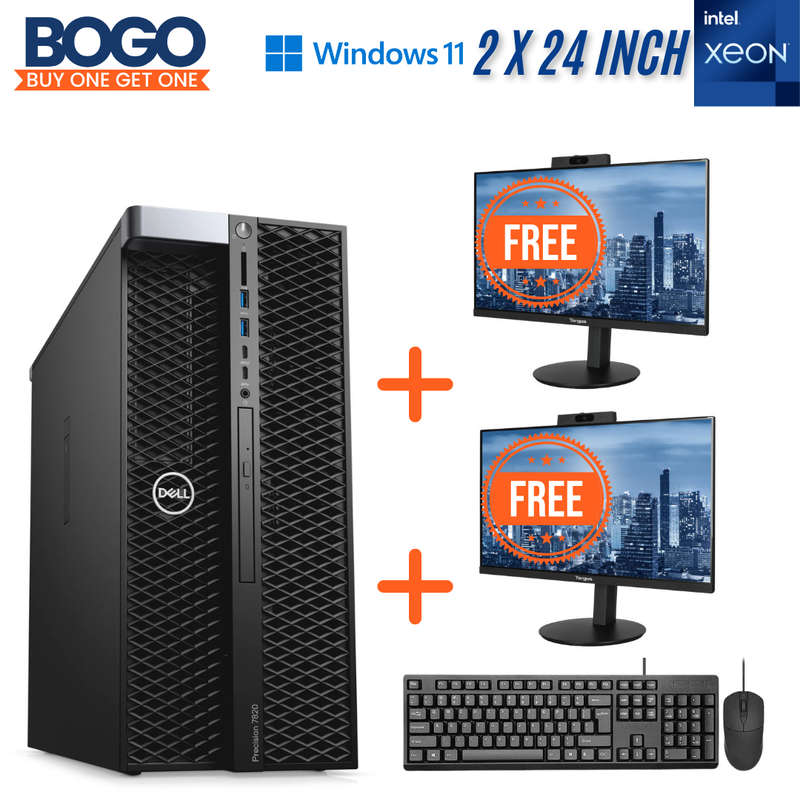 Dell Precision 7820 Engineering and AI Application Workstation Tower + Dual Monitors - Xeon Gold ...