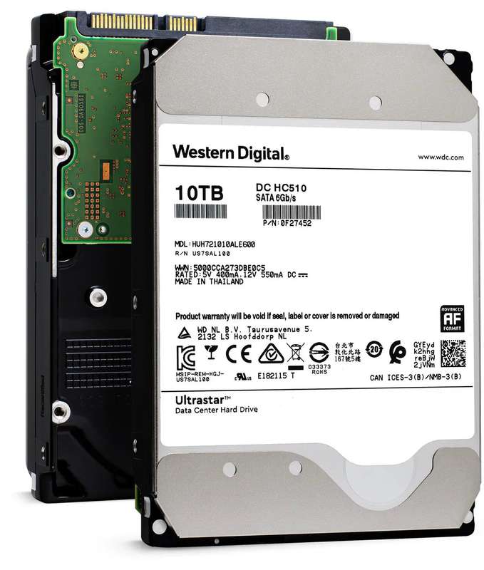 Western Digital Ultrastar HUH721010ALE600 10TB 6Gbps 7.2K Enterprise ISE SATA HDD - Refurb