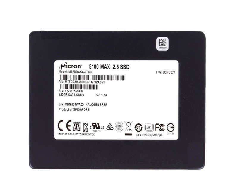 Demo (Not Original Box) Micron Mtfddak480Tcc - 480GB 6GB/S Enterprise SSD 2.5"