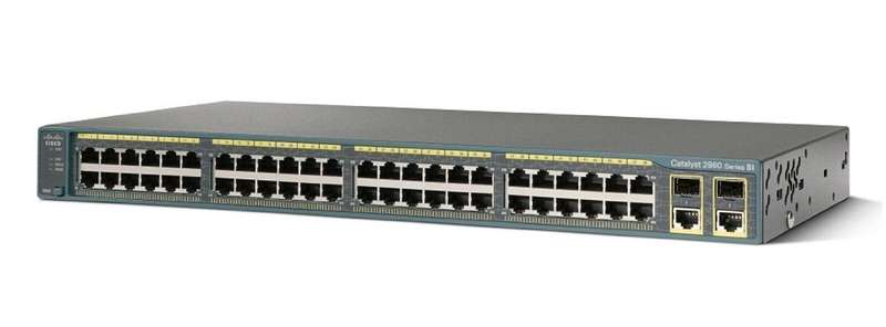 Cisco WS-C2960-48TC-L 48 Ethernet 10/100 ports and 2 dual-purpose uplink ports Switch - Refurb