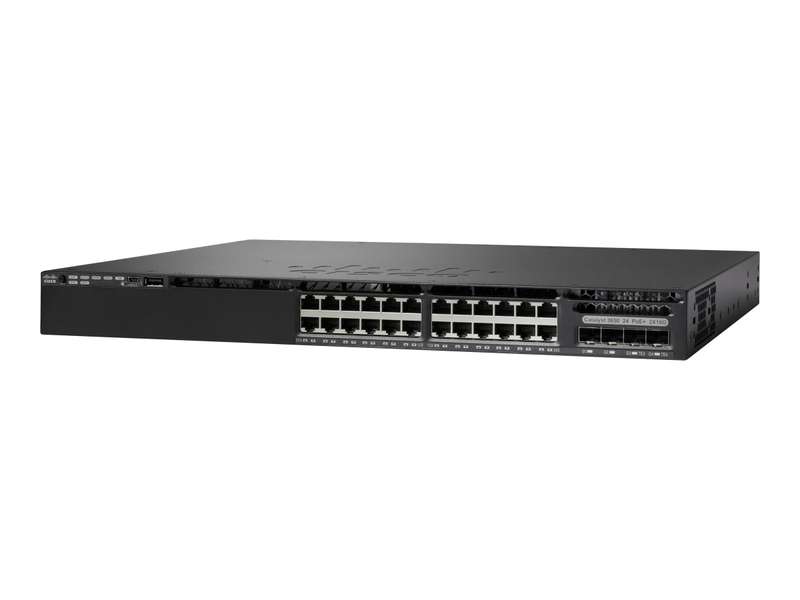 Cisco WS-C3650-24TD-L 24 Port Gigabit + 2 10GB SFP+ Switch - Used