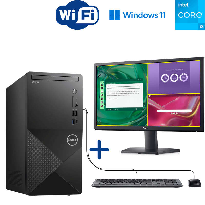 Dell Vostro 3030 Office Desktop Tower Computer Set with Dell SE2225H 21.5 Inch FHD LED Monitor - ...