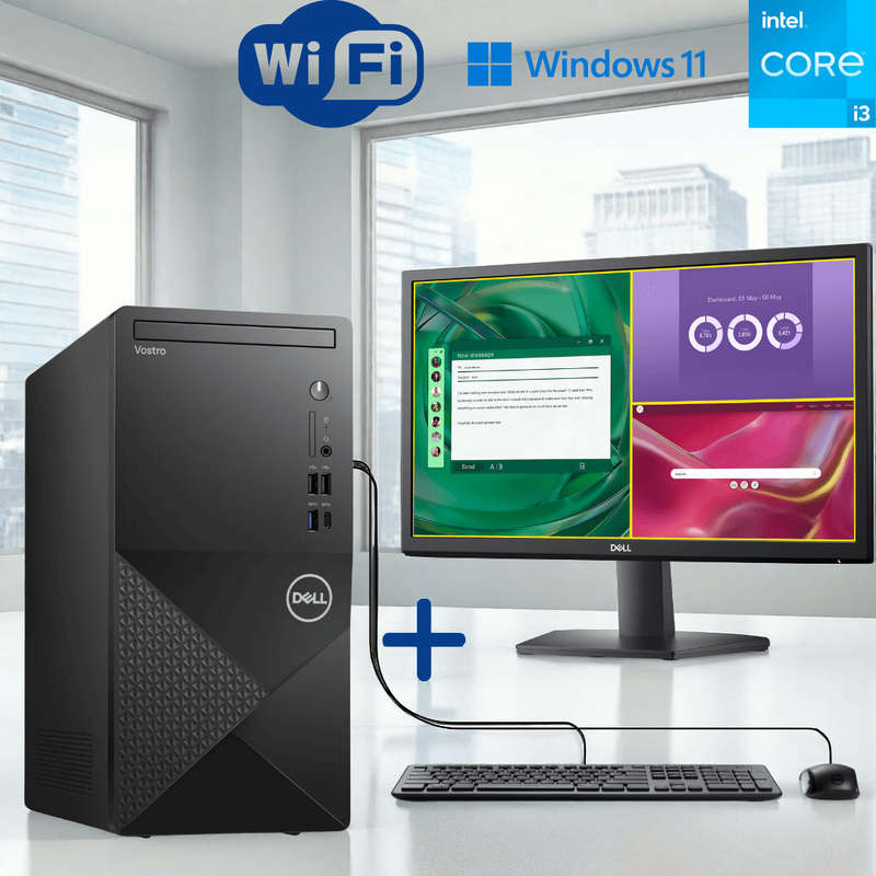 Dell Vostro 3030 Office Desktop Tower Computer Set with Dell SE2225H 21.5 Inch FHD LED Monitor - ...