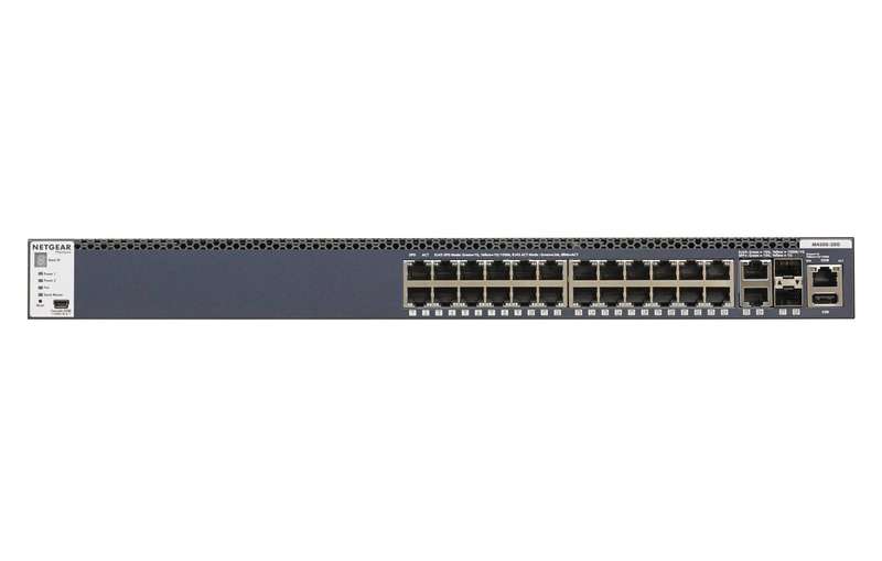 Netgear M4300-28G-PoE+ 24-Port PoE+ Layer 3 Stackable Managed Switch with 2 x SFP+ Ports; Refurb