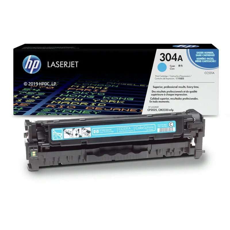 HP 304A CC531A  Cyan Original LaserJet Toner Cartridge - Open box