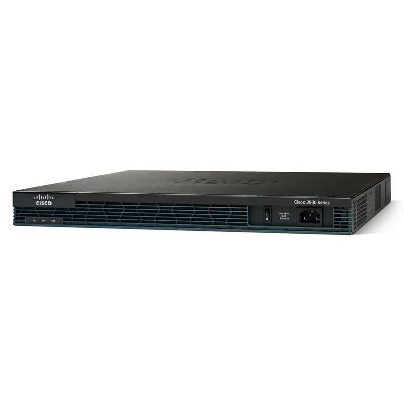 Cisco 2901 w/2 GE,4 EHWIC,2 DSP,256MB CF,512MB DRAM,IP Base Router - Used