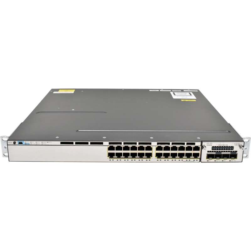 Cisco WS-C3750X-24P-S With C3KX-NM-10G 24-Port PoE+ Layer 3 Gigabit Switch  Refurb