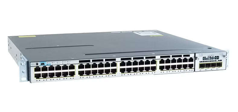 Cisco WS-C3750X-48PF-S With C3KX-NM-1G 48-Port PoE+ Layer 3 Stackable Gigabit Switch - Refurb