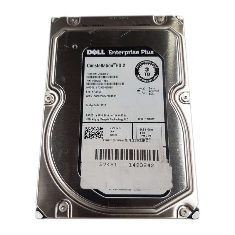 Dell St33000650Ss - 3TB SAS Hard Drive - 3.5" - 7200 Rpm - 6GB/S