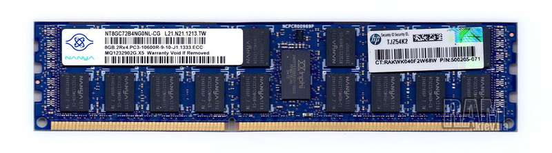 Samsung Nanya 8GB 2Rx4 PC3-10600R-9-10-J1 DDR3 Server RAM - Refurb